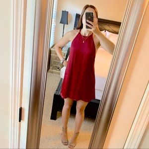 Show Me Your Mumu Ruby Red Satin Martini Dress